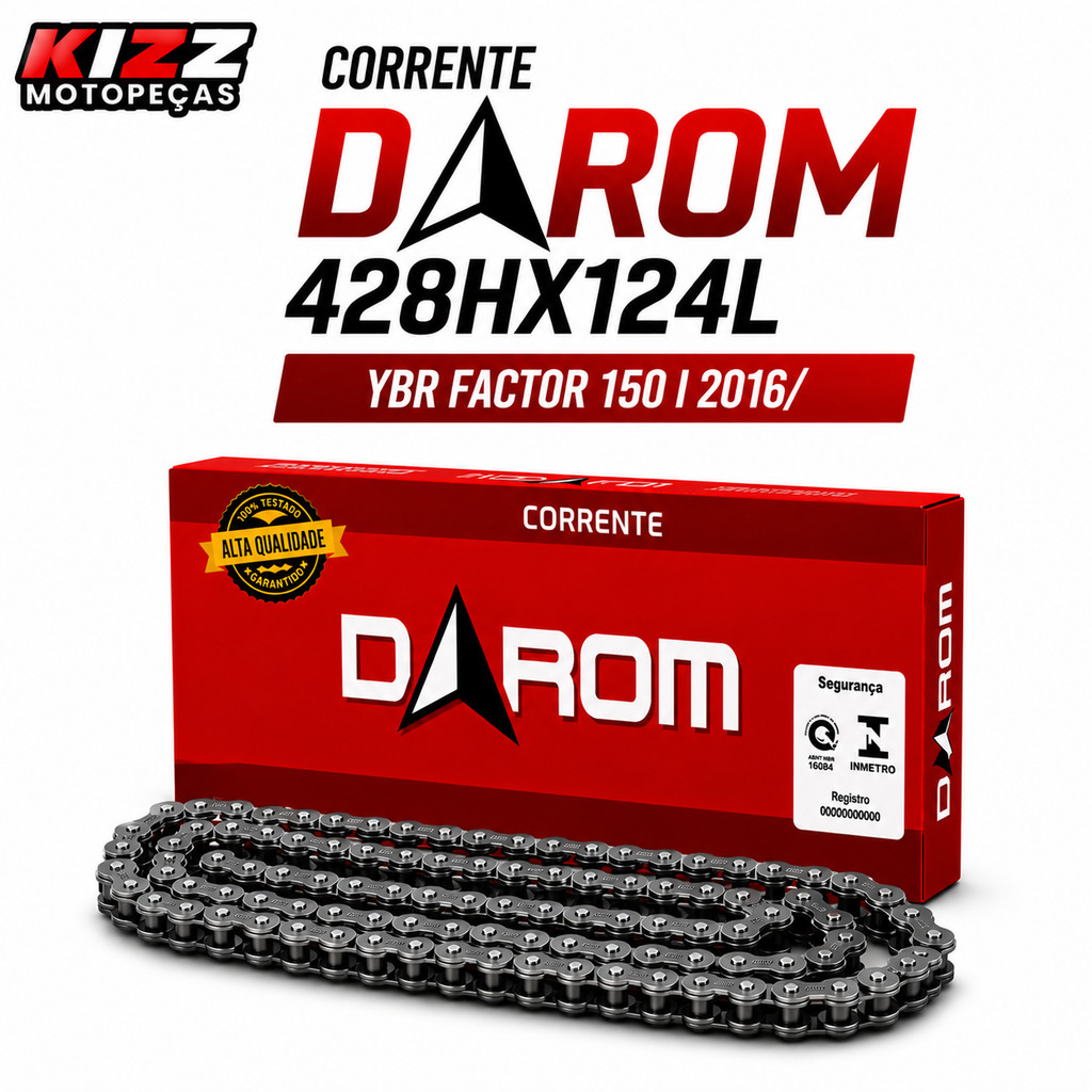 Corrente Transmissao Darom 428hx124l Ybr Factor 150 I 2016/