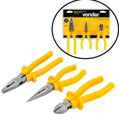 Kit Alicate Com 3 Pçs, Universal, Bico E Corte 1000v Vonder
