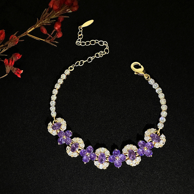 Pulseira de zircão de cobre novo estilo moda acessórios da moda senhoras pulseira criativa simples