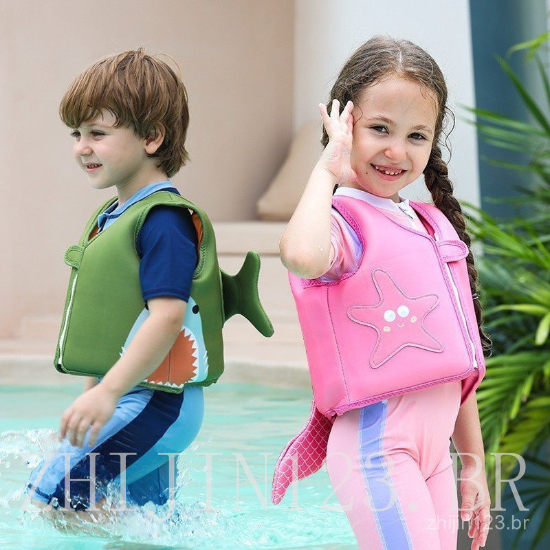 Colete de Natação Infantil de Desenho Animado Jaqueta de Flutuabilidade Meninos Meninas Anel de Flutuação Maiô Piscina P