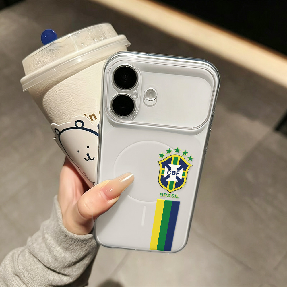 Capa Capinha Para iPhone 17 PRO PROMAX 16 11 12 13 14 15 xs XR com estampa da camisa da seleção brasileira Y03377