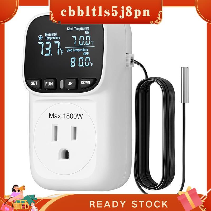 Controlador De Temperatura Digital De Alto-Falante cbbltls5j8pn , Plugue De Saída De Termostato 15A/1800W ,-40 ° F-210 ,