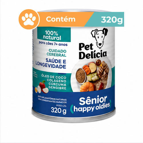 Ração Úmida Pet Delícia Sênior Cães 7+ Anos 320g