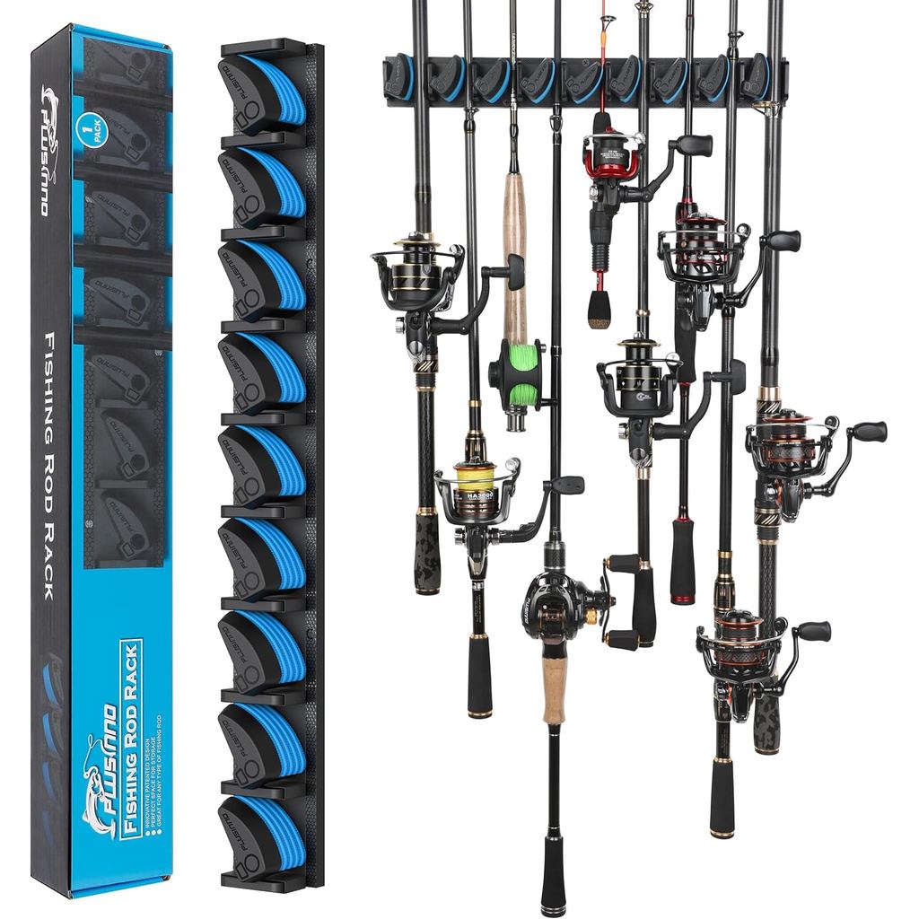 Suporte Vertical para Varas de Pesca PLUSINNO, Suporte de Parede para Varas de Pesca, Suporte para Varas de Pesca com Ca