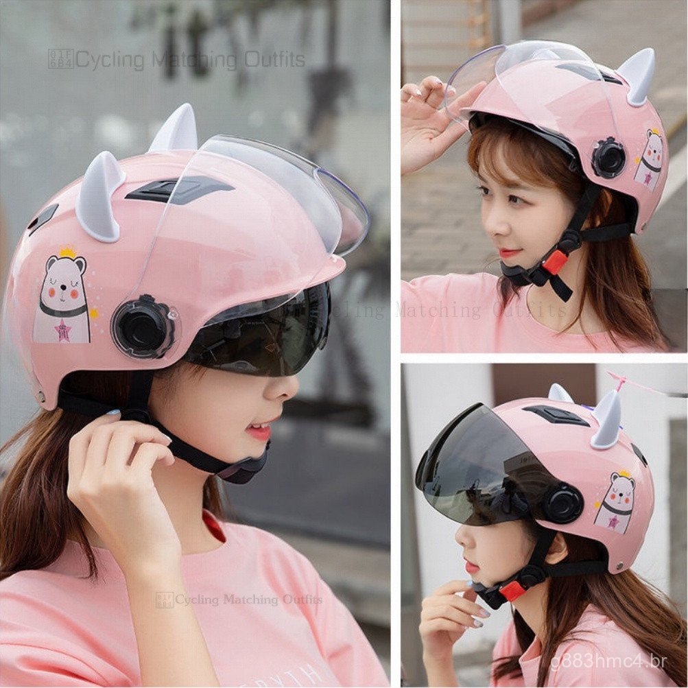 Capacete de segurança adulto fofo para carro elétrico, capacete feminino, capacete masculino para motocicleta, capacete 