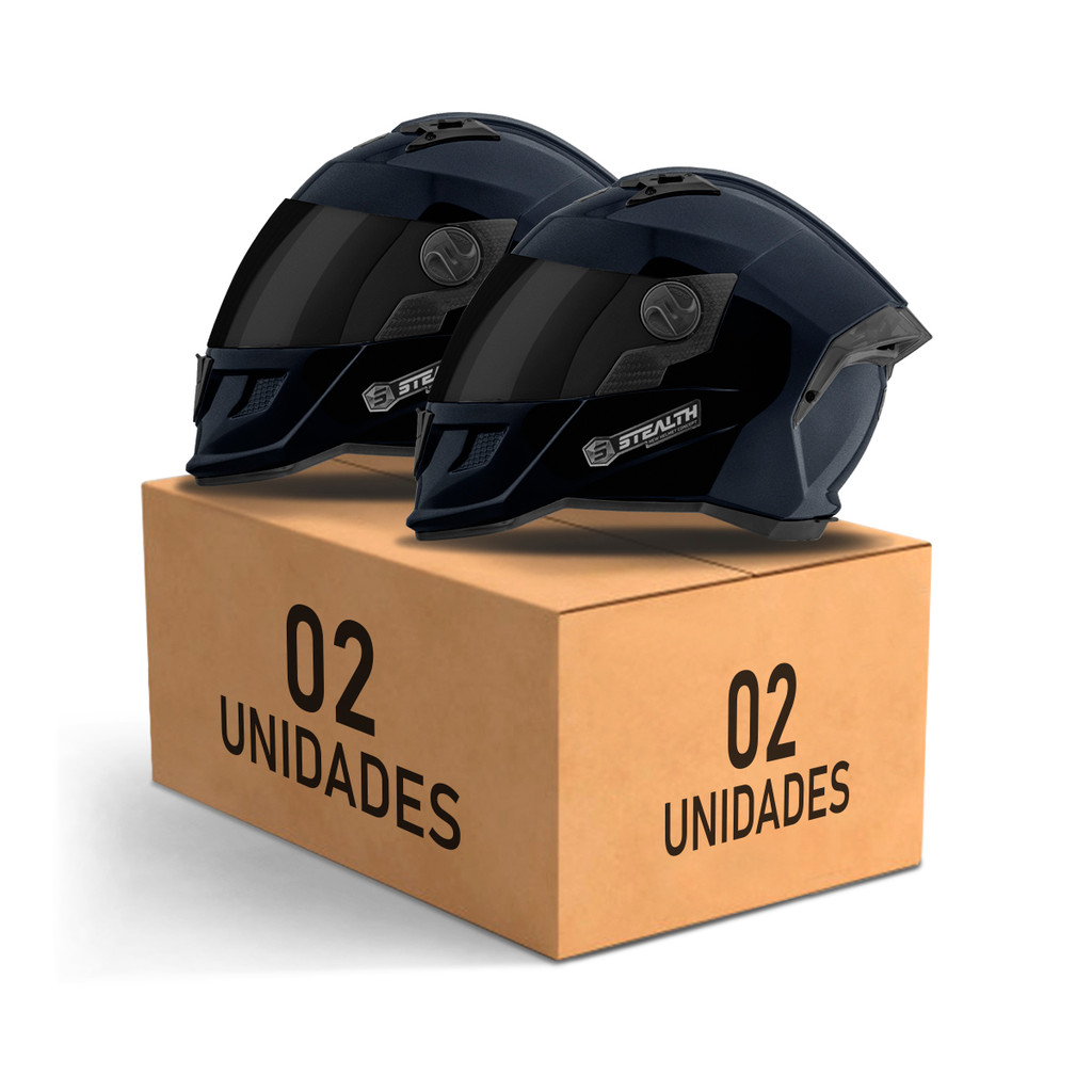 Kit 2 Capacete Fechado Pro Tork Stealth Solid Viseira Fumê em Oferta na Shopee