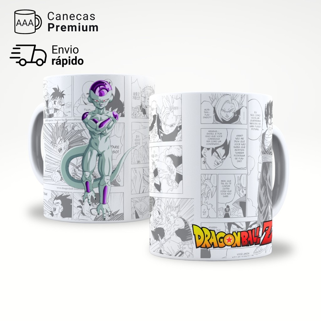 Caneca Xícara Dragon Ball Z Frieza Goku Vegeta Anime Geek Porcelana 325ml – JURO