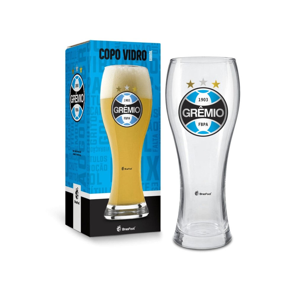 Copo Copão 680ml Oficial Joinville Vidro Premium Chopp Cerveja Time Grêmio Presente