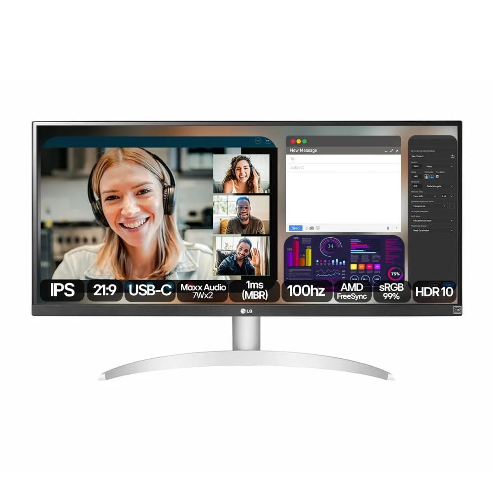Monitor Lg 29 Ultrawide Ips Fhd 100Hz  1Ms - 29Wq600b-W.Awzm