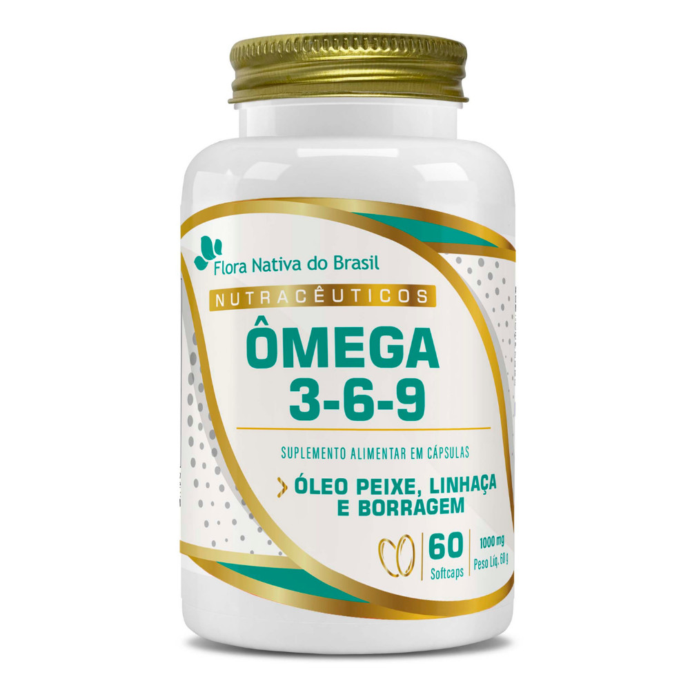Ômega 3 6 9 1000mg 60 SoftCaps (Óleo de Peixe, Linhaça e Borragem)