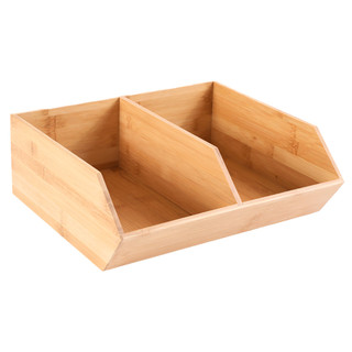 Caixa Organizadora Empilhável Dupla Keep 13L Bambu Abertura Frontal Sistema Modular Organização Ou