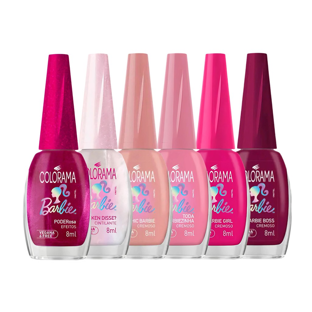 Kit 6 Esmalte Colorama Coleção Barbie Completa 8ml