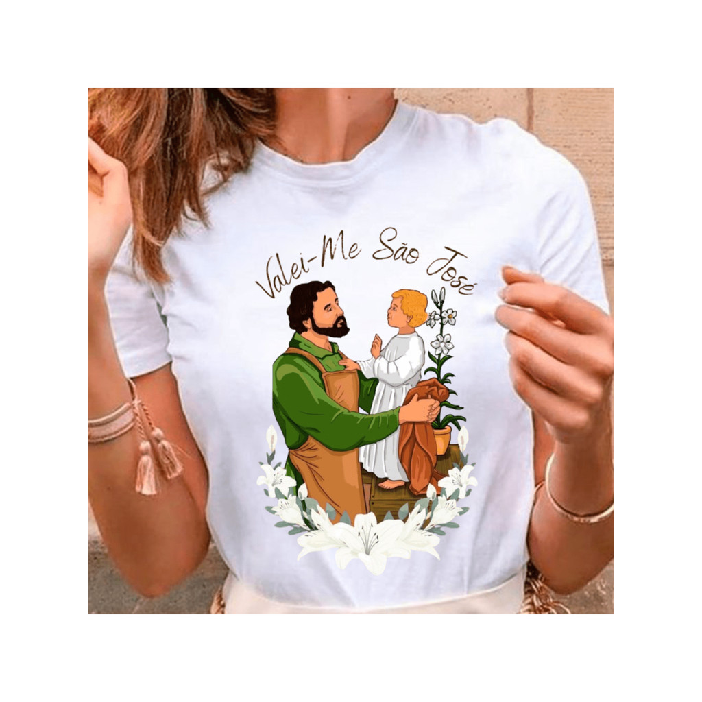 Blusa t-shirt VALEI-ME SÃO JOSÉ, moda cristã,moda , plus size TrendBox Mania em Oferta na Shopee