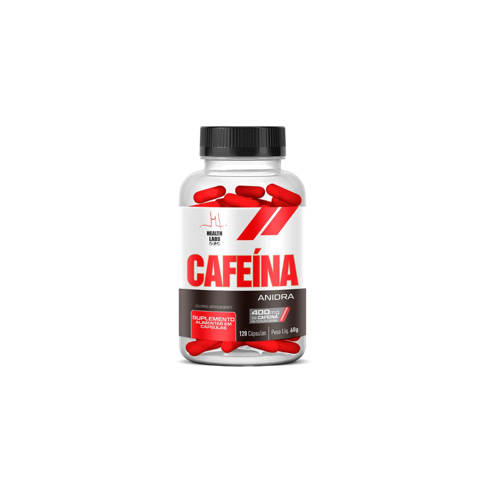 Cafeína Anidra Health Labs 120 Cápsulas