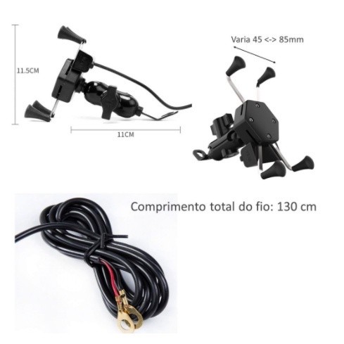 Suporte Para Motocicletas Usb Pra Carregador 360 Rotação em Oferta na Shopee