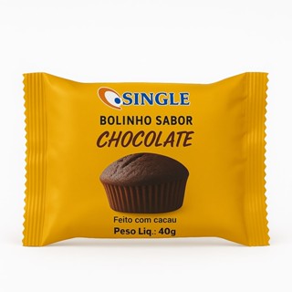 Bolinho de Chocolate - Caixa com 80 unidades de 40g - Mini bolo - Marca Single - Cupcake - Muffins em Oferta na Shopee