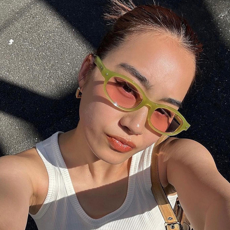 Óculos de Sol Retrô Pequenos com Armação em Forma de Olho de Gato, Óculos de Sol Ovais, Óculos de Sol da Moda