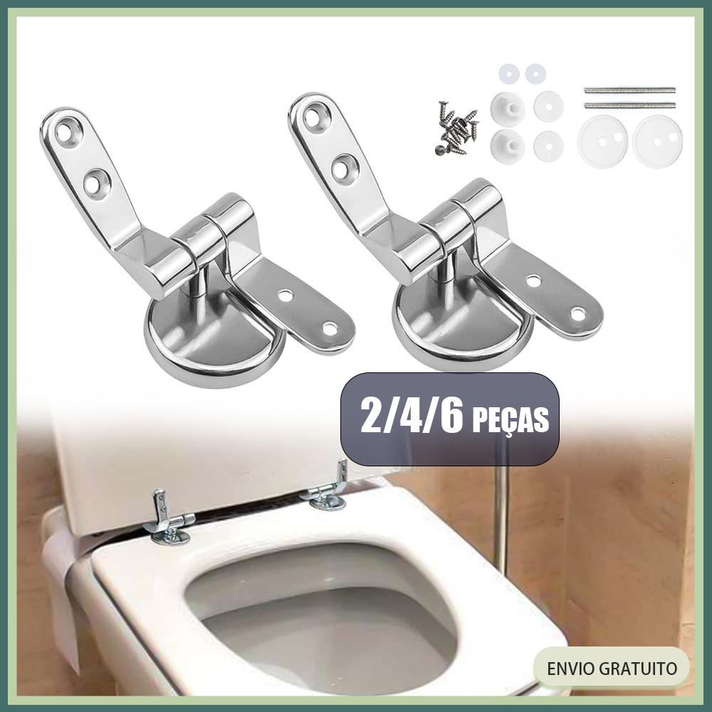 Dobradiça de suporte de fixação de dobradiça de tampa de vaso sanitário de liga de zinco 2/4/6x