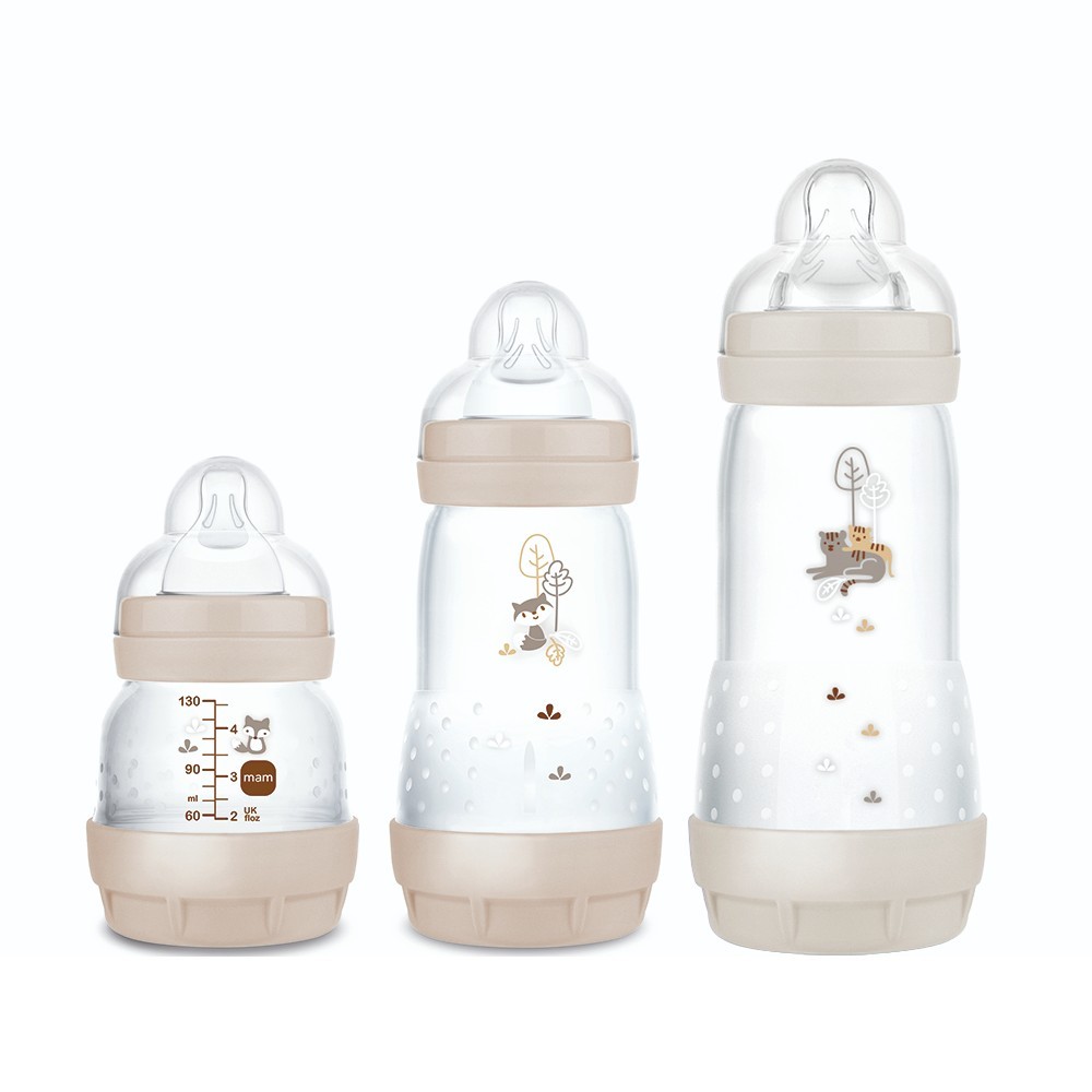 Kit com 3 Mamadeiras Easy Start 130/260/320ml Neutra - MAM em Oferta na Shopee