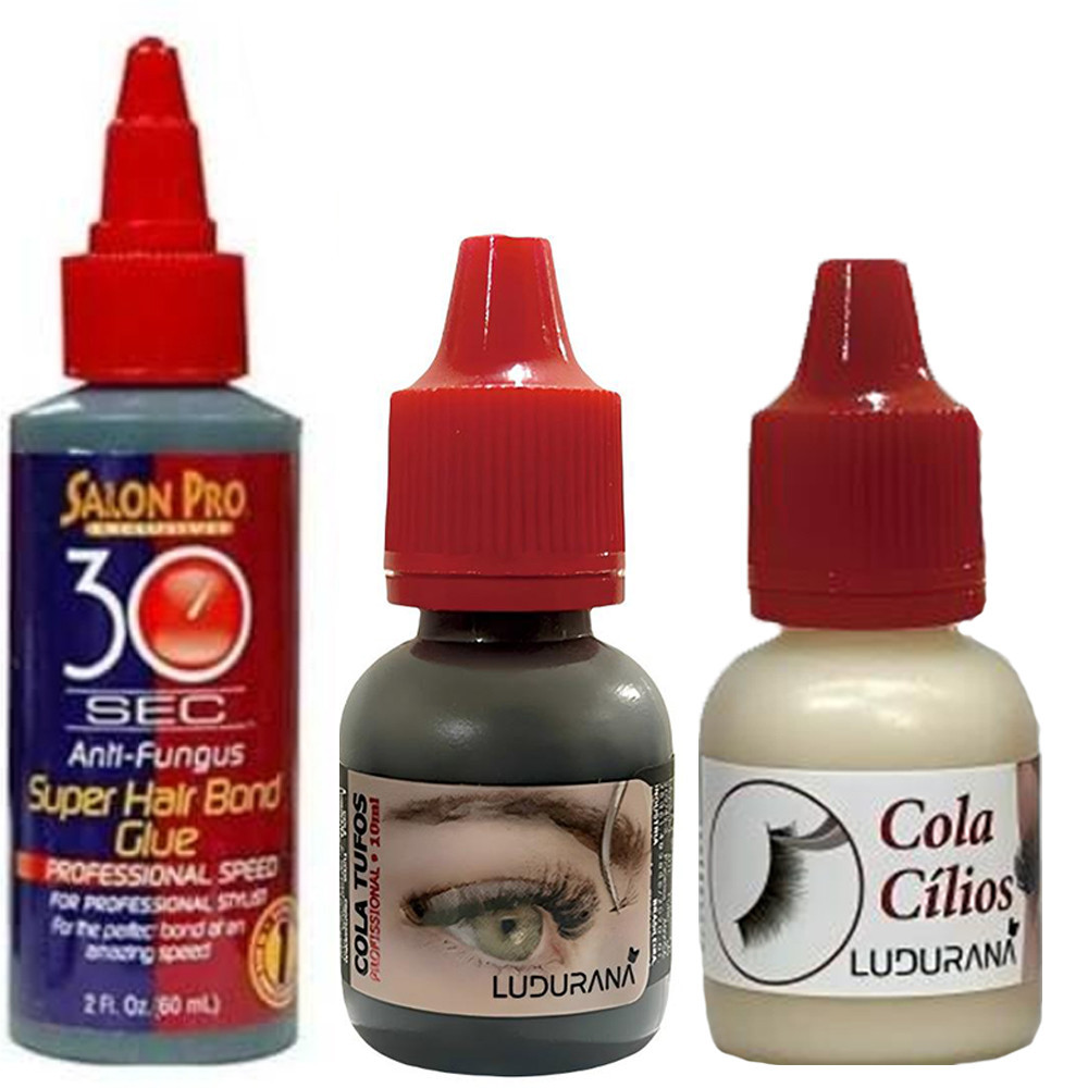 Kit XMZ Com Cola Para Cílios Postiços Salon Pro 30SEC E Ludurana em Oferta na Shopee