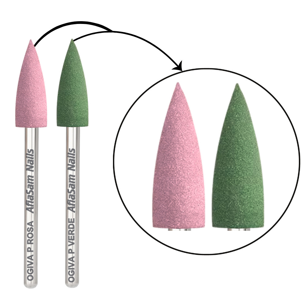 Broca de Polimento Unhas Ogiva Rosa + Verde c/ Ponta Fina em Oferta na Shopee
