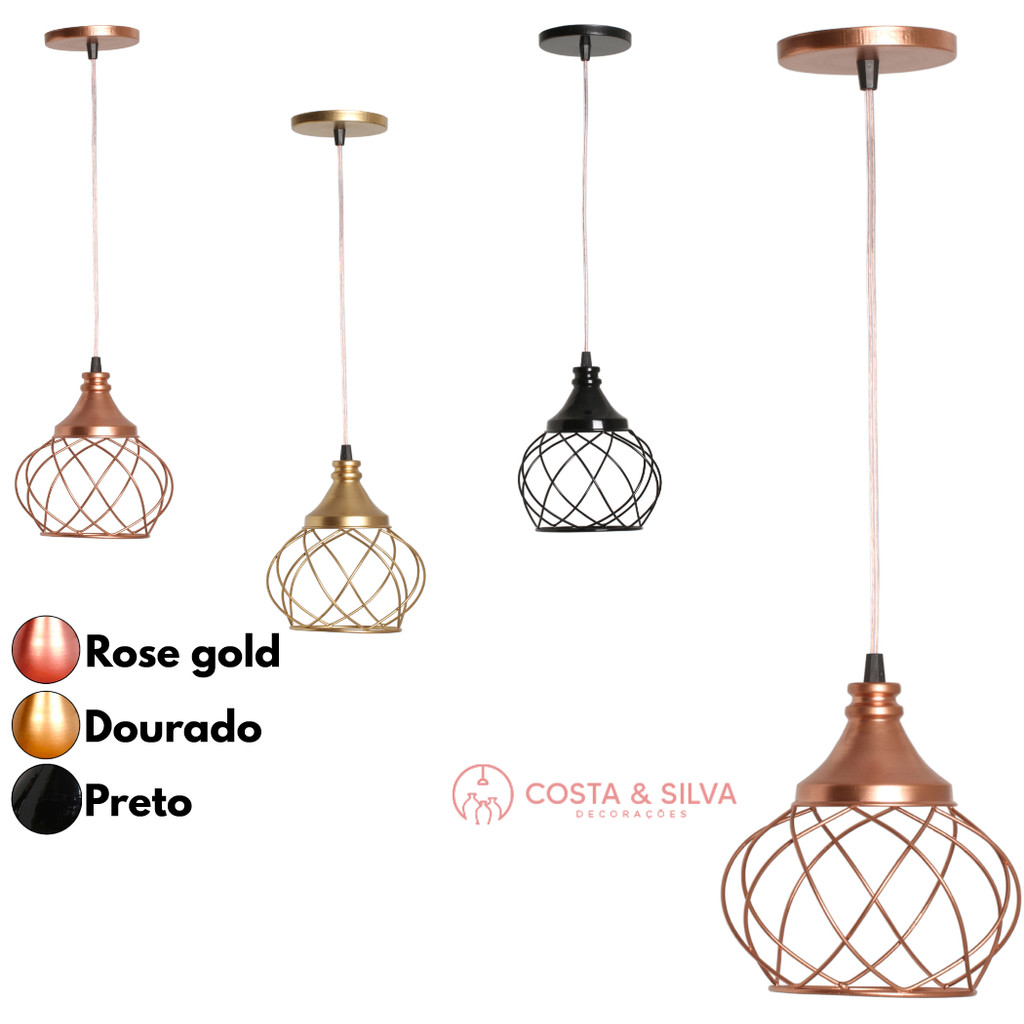Pendente Aramado Esfera Balonê Lustre de Teto Luminária Lustre Cabo Cristal