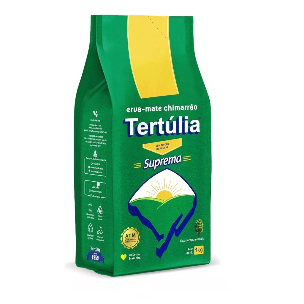 Erva-Mate Chimarrão Tertúlia Suprema 1kg – Premium | Embalagem ATM | Sem Glúten