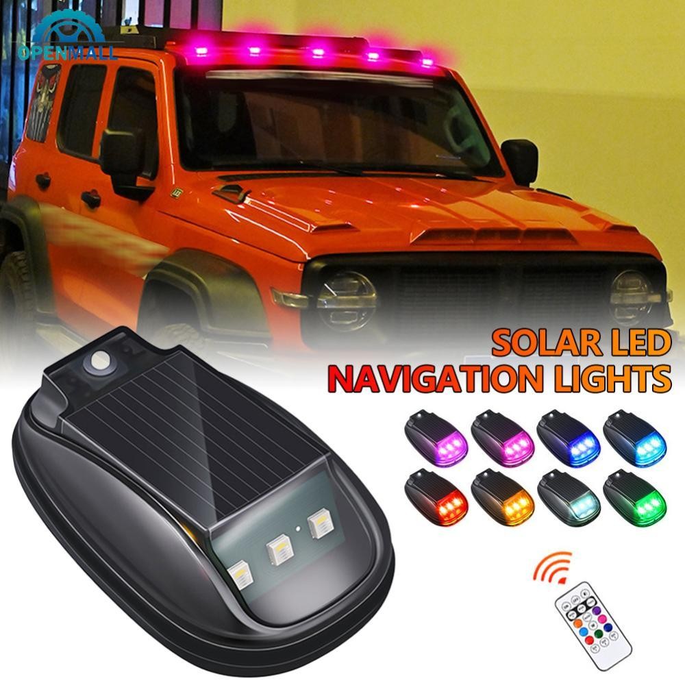 OPENMALL Luzes Do Teto Carro Luz Movida A Energia Solar Piscando Marcador Cabine Mouse Cúpula Cromo Lacuna Para Caminhão
