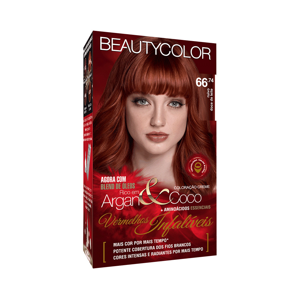 Coloração Beauty Color 66.74 Ruivo Doce de Leite