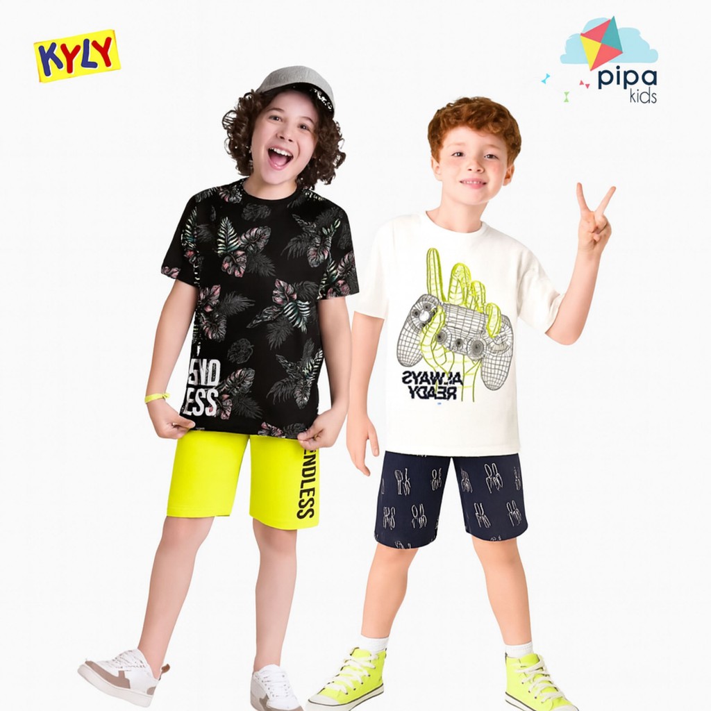 Conjunto Menino kyly/ Pipa Infantil Meia Malha Verão em Oferta na Shopee