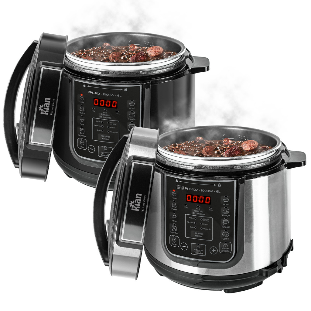 Panela De Pressão Eletrica Digital Para Cozimento Casa Cozinha Aço Inox Resistente 6L 900W - Kian em Oferta na Shopee