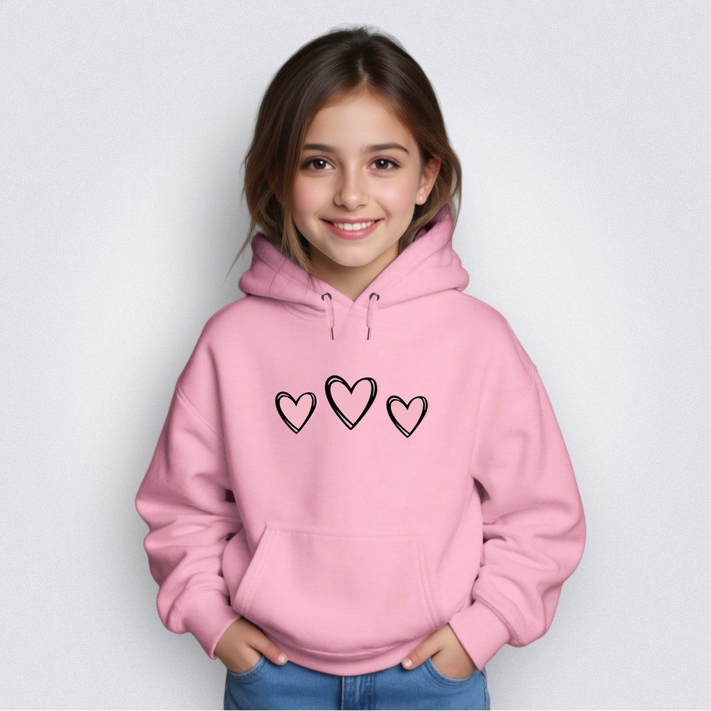 Moletom Infantil Blusa Bolso Canguru Corações Menino Menina Lançamento