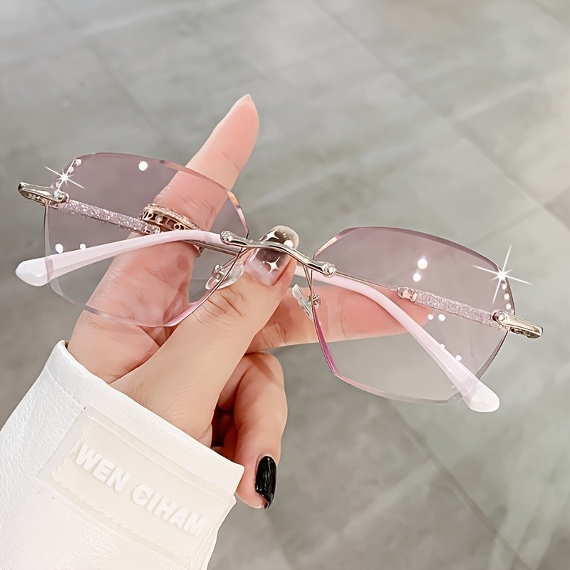 Óculos de Computador com Brilho, Sem Armação, Óculos de Moda com Lentes Gradientes para Mulheres, sem caixa-***-&&--*-&-