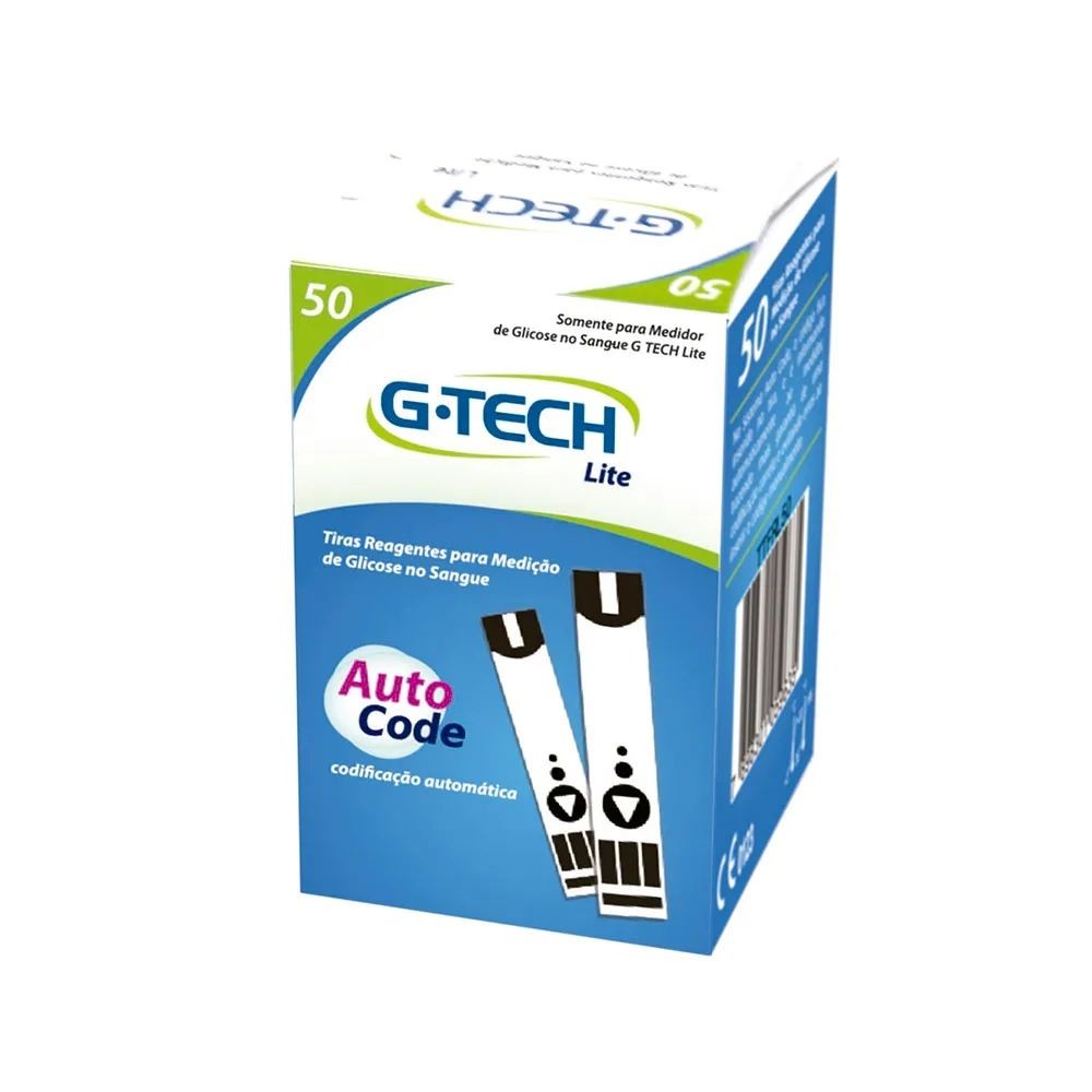 Tiras Reagentes para Medição de Glicose G-Tech Lite com 50 unidades