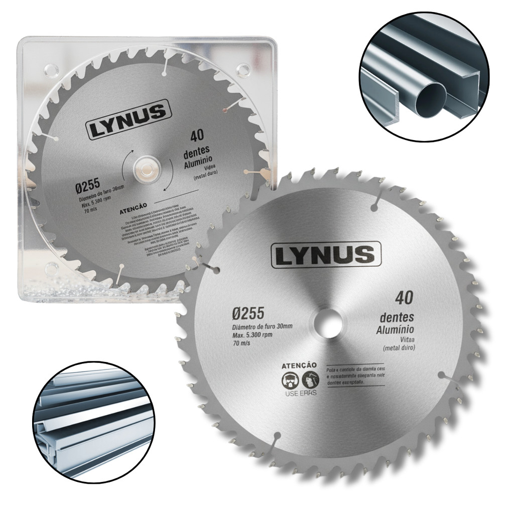 Disco De Serra Alumínio 255mm X 30c Com 40 Dentes Lynus