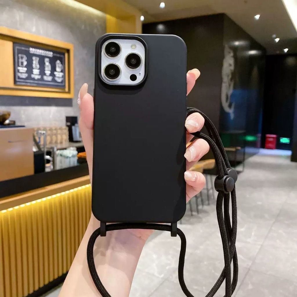 Capa Capinha Silicone Luxo Com Cordão Alça Para Iphone 17 16 15 14 13  Pro Max Air Case Elegante Premium em Oferta na Shopee