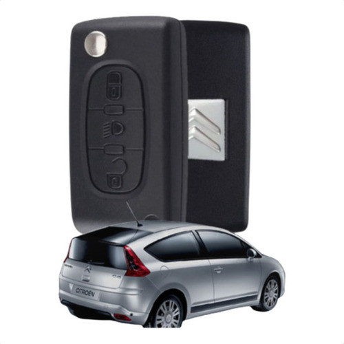 Chave Canivete Citroën C4 Hatch Vtr para Alarme original com placa e chip pronta para codificar