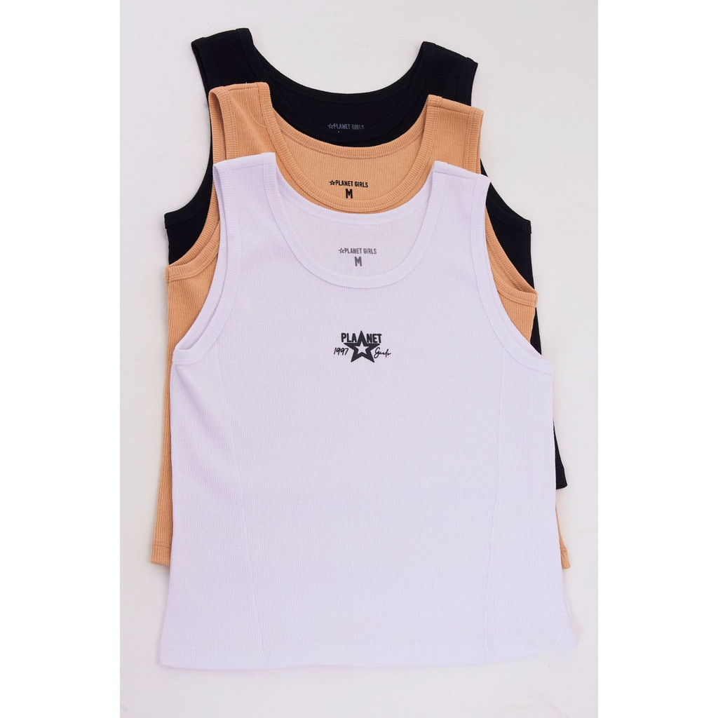 Kit 3 Regatas Cropped Logomarca Diversa Planet Girls Sortido em Oferta na Shopee