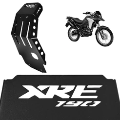 Peito de Aço Grosso e Protetor de Carter Xre 190cc Preto Proteção Motor Frontal 2016 até 2026