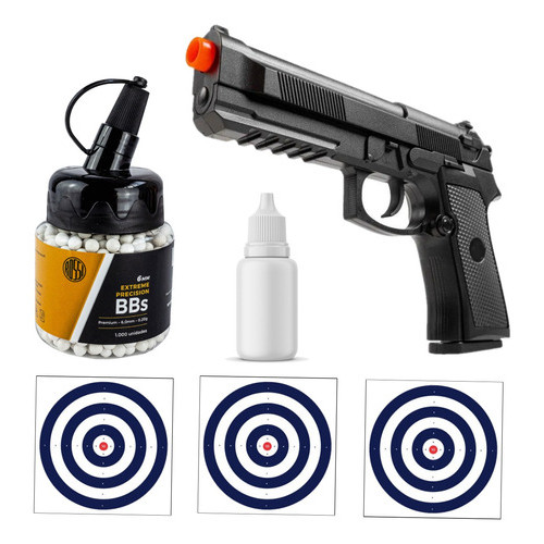 Pistola De Airsoft Spring Pt92 V21 + 1000 Bbs Premium Rossi em Oferta na Shopee