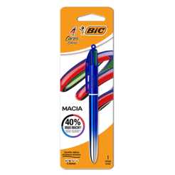 Caneta esferográfica 1.0 retrátil Degradê Azul Metálica 4 cores Bic