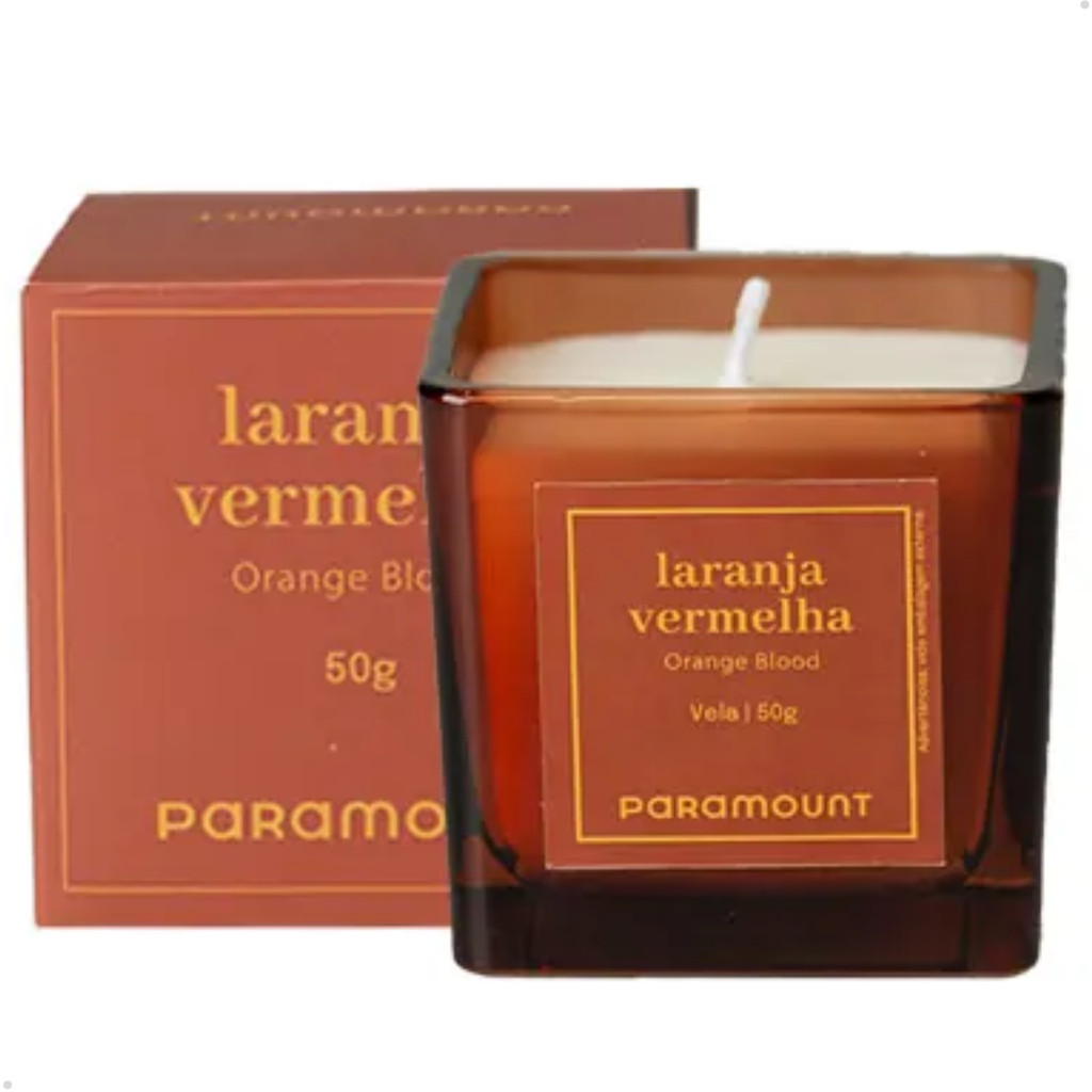 Vela Aromática Perfumada Presente Decorativa Laranja Vermelha