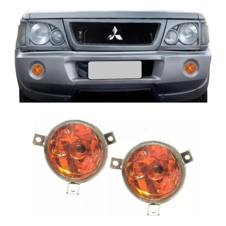 Par Lanterna Dianteira Parachoque L200 2.5 4x4 2001 2002 2003 2004 Quadrada