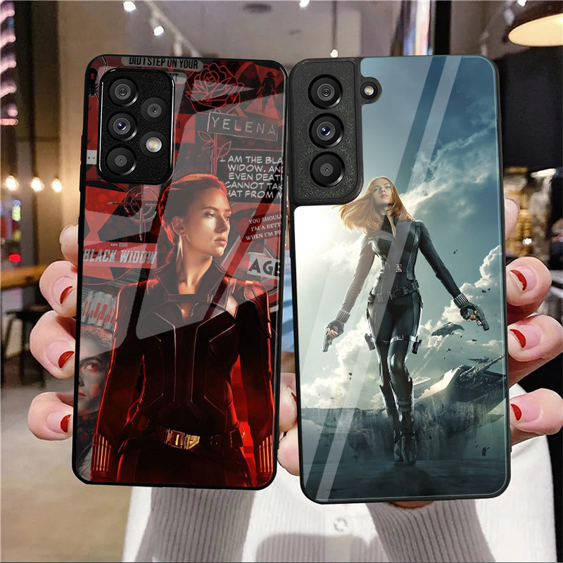 Viúva Negra 03 Capa De Telefone De Vidro Para Samsung Galaxy A16 A15 A25 A35 A55 A53 A54 A34 A14 A32 A52 4G 5G A56 A54