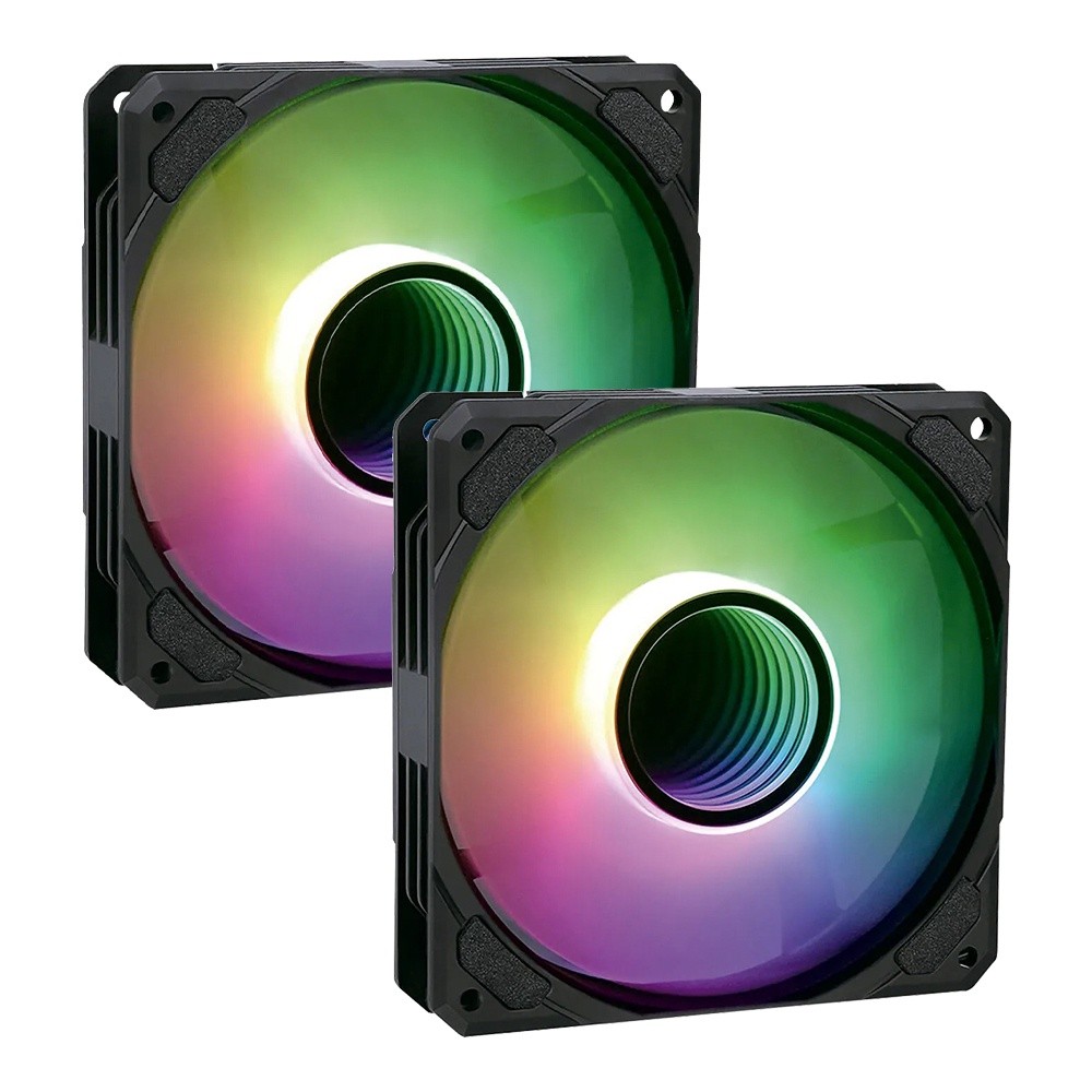 Kit 2 Cooler Fan ARGB Ventoinha para Gabinete Espelho Infinito PC Gamer Desktop 5V Revenger G-VR340