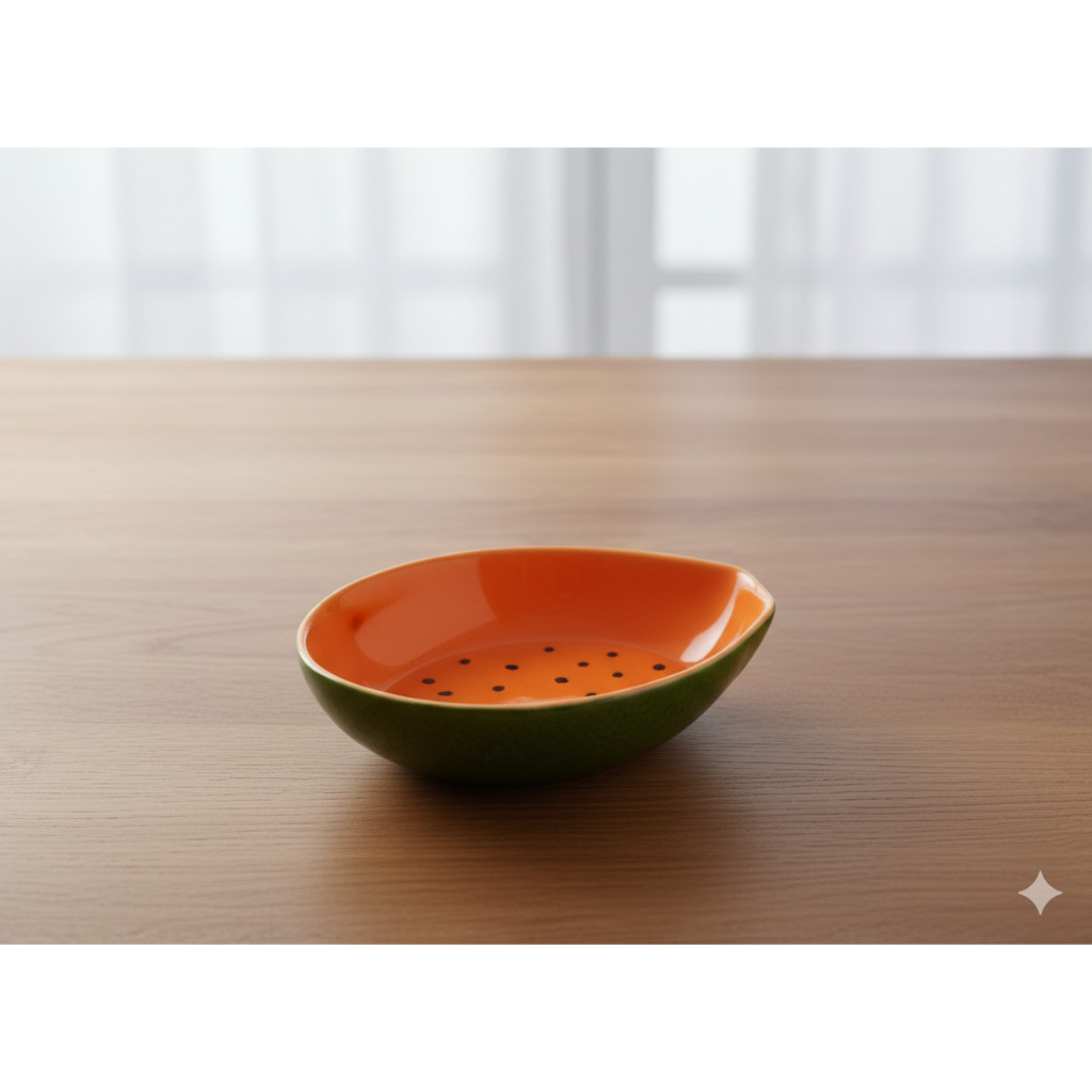 Bowl Mamão Frutas Em Cerâmica Decoração Cozinha