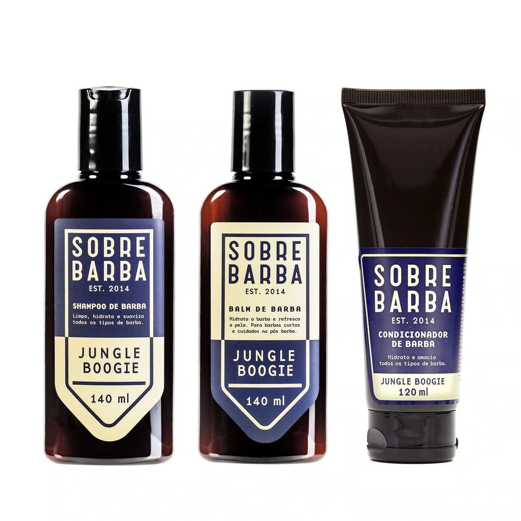 Kit Sobrebarba - Shampoo, Condicionador e Balm de Barba - Jungle Boogie