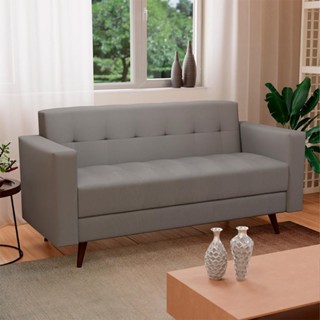 Sofá 2 Lugares Vitrola Suede Cinza em Oferta na Shopee