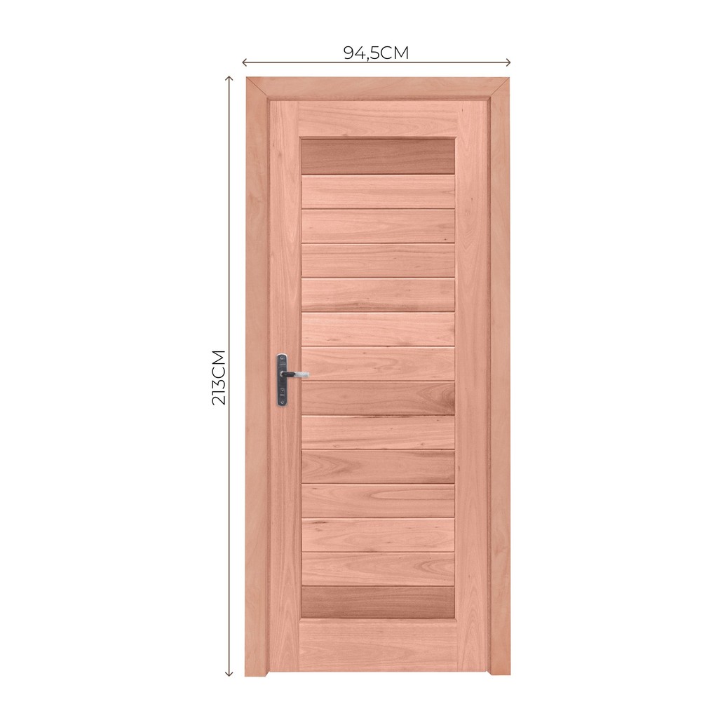 Detalhes do Kit Porta de Madeira Lado da Abertura Direito 213x94,5cm Batente 12cm PE31 Esel Direita