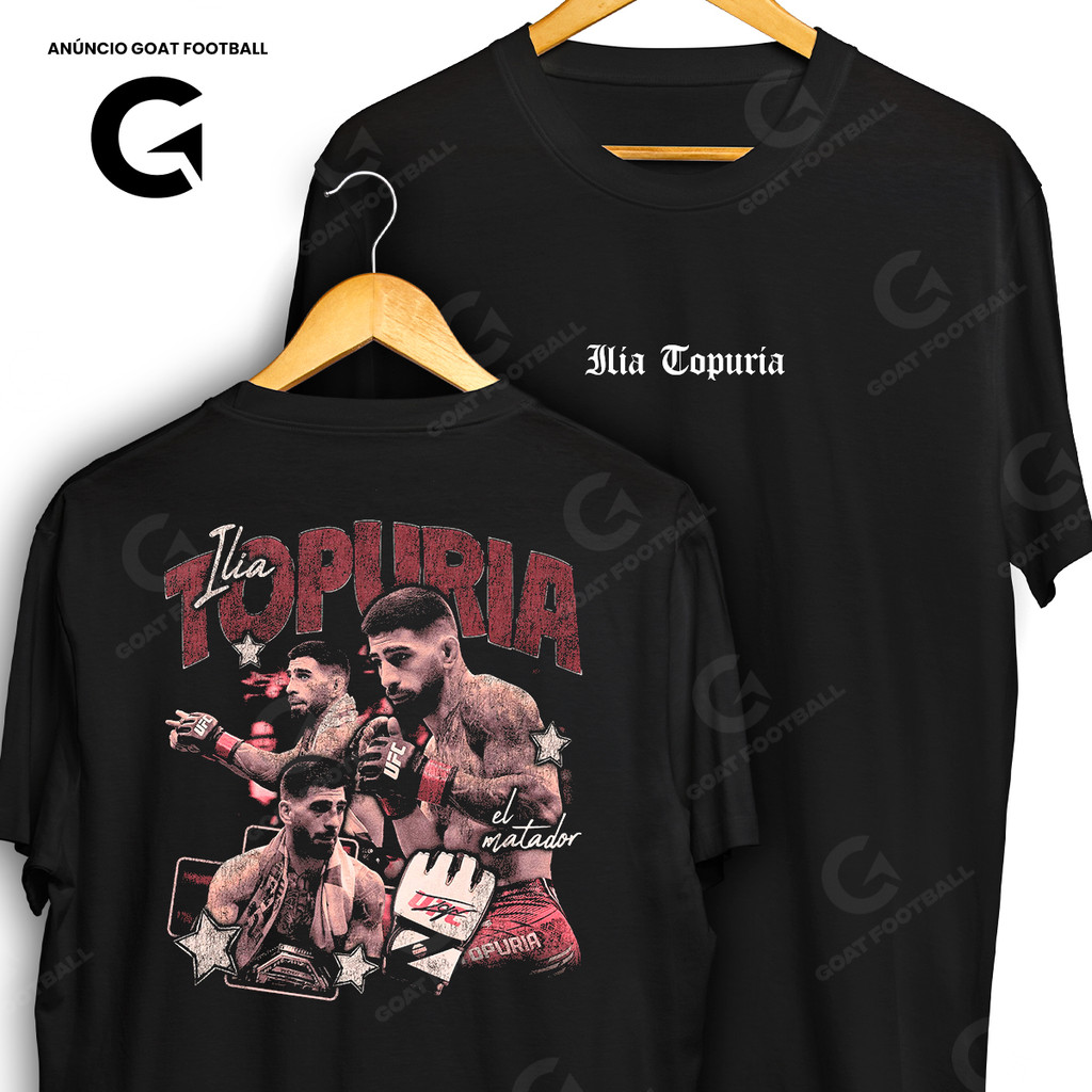 Camiseta Ilia Topuria Frente e Verso Streetwear Blusa Camisa MMA Artes Marciais 100% Algodão em Oferta na Shopee